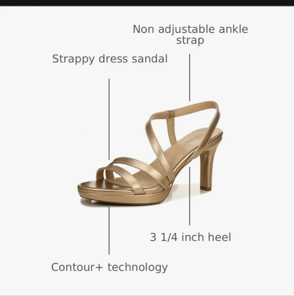Elegant Naturalizer Bronze Strappy Heels - Picture 3 of 16
